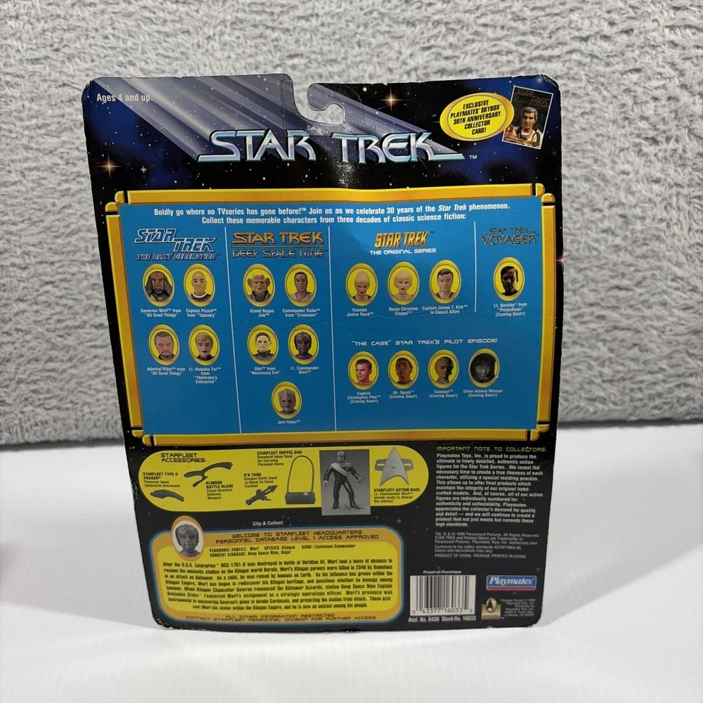 VINTAGE 1996 Playmates Star Trek: Deep Space Nine Lt. Commander Worf
